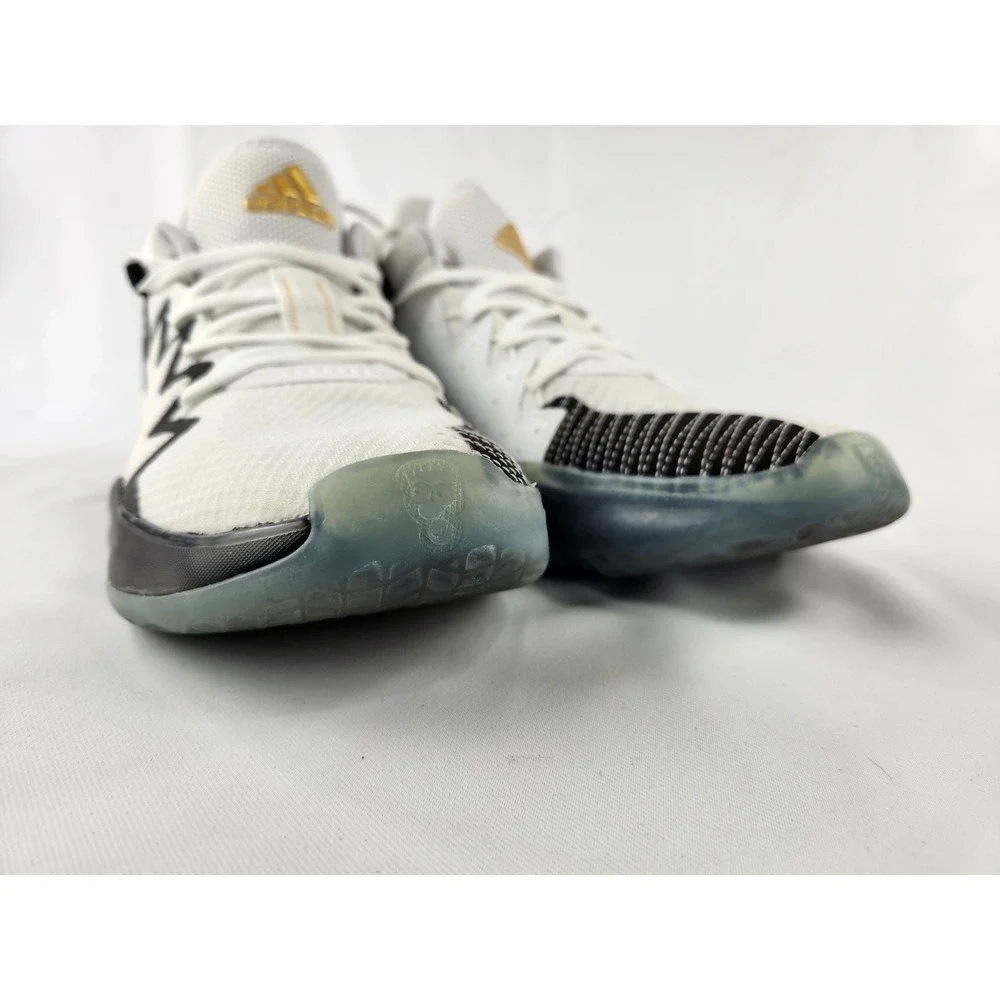 Adidas Men's D.O.N. Issue #2 Basketball Shoes White‎ Black Gold Sneakers Size 12